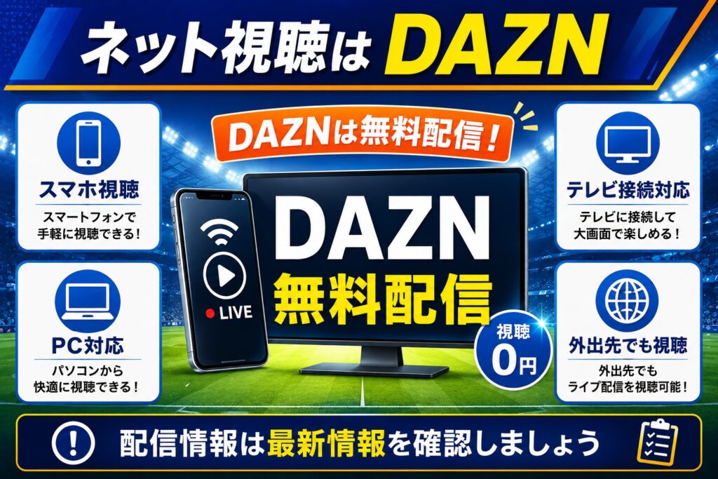 DAZNでの無料配信予定