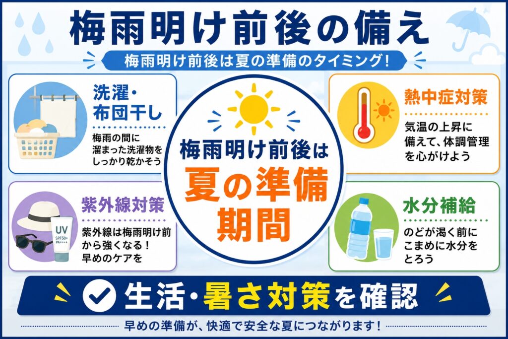 梅雨明け前後の備え