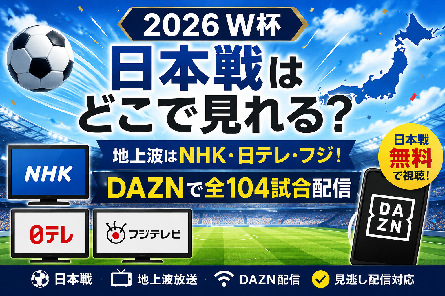 ワールドカップ日本戦　放送配信