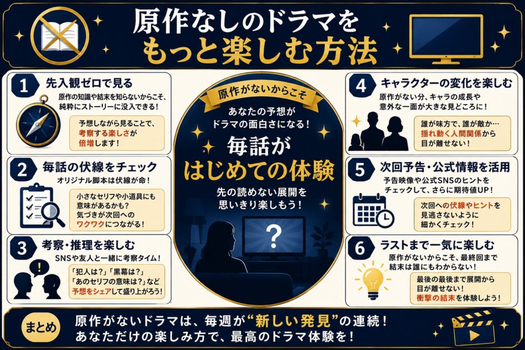 原作なしのドラマをもっと楽しむ方法