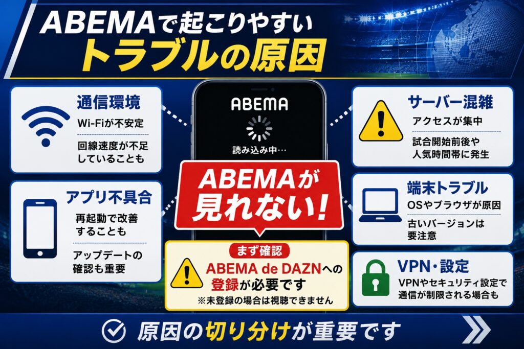 ABEMAで起こりやすいトラブルの原因