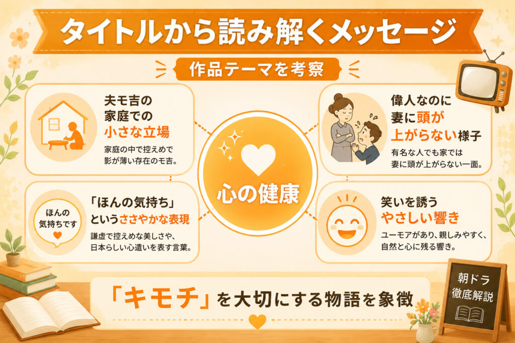 朝ドラ『ほんのモキチ』タイトルメッセージ