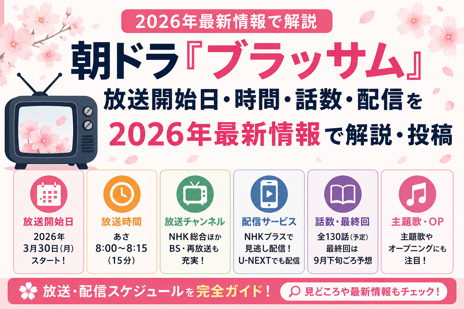 朝ドラ『ブラッサム』放送開始日・時間・話数・配信を2026年最新情報で解説