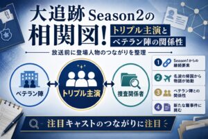 大追跡Season2の相関図！トリプル主演とベテラン陣の関係性