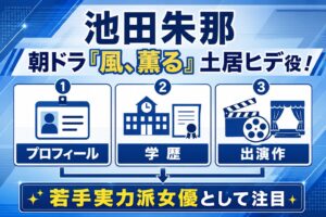 池田朱那は朝ドラ『風薫る』土居ヒデ役！プロフィール・学歴・出演作