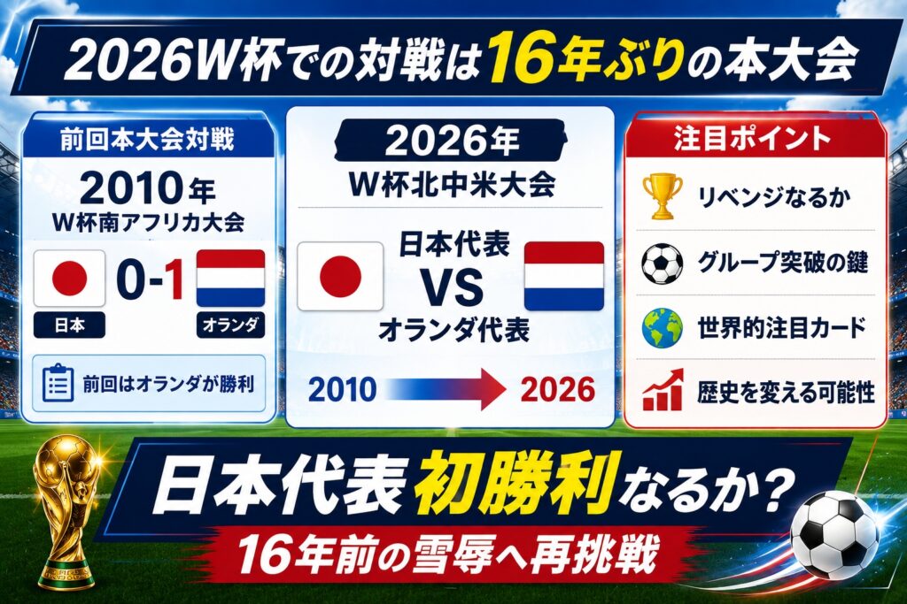 2026W杯での対戦は16年ぶりの本大会