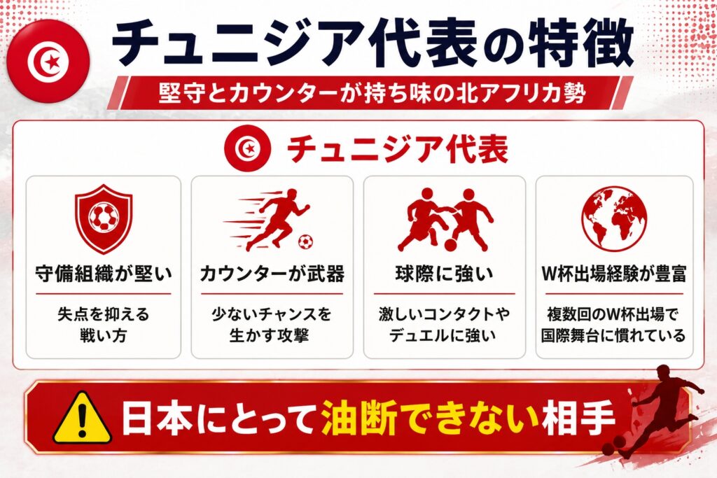 チュニジア代表の特徴