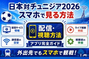 日本対チュニジア2026をスマホで見る方法！無料配信・アプリ完全ガイド