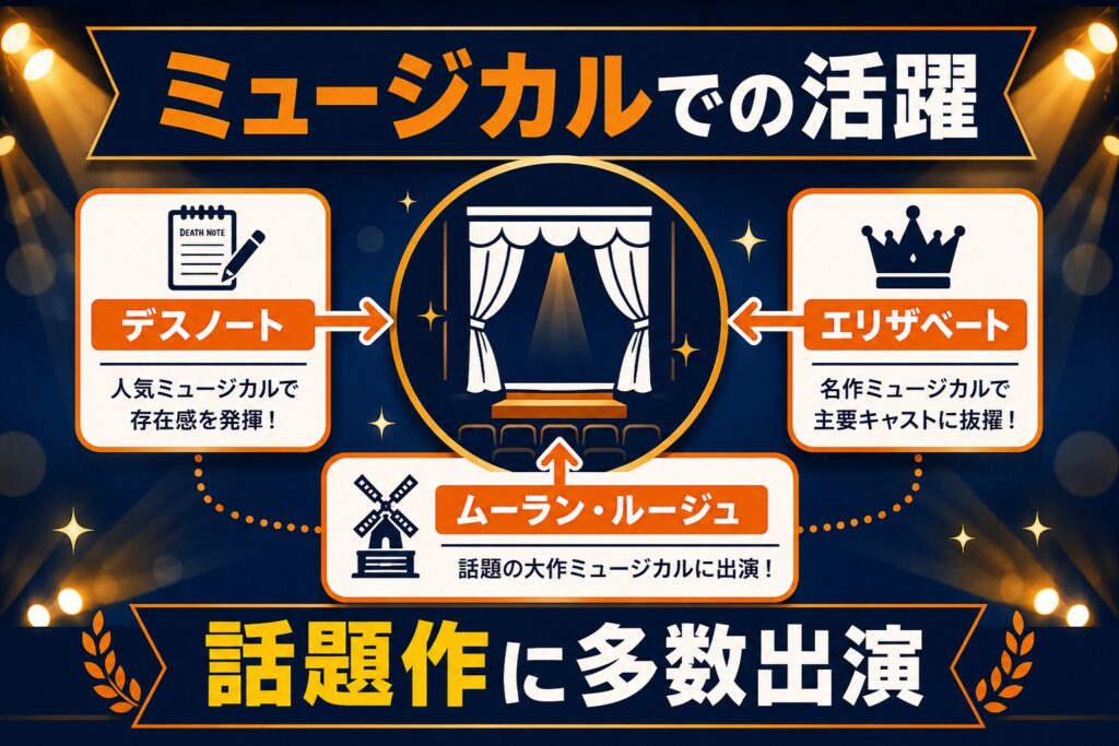 ミュージカルでの活躍｜デスノート・エリザベート・ムーラン・ルージュ