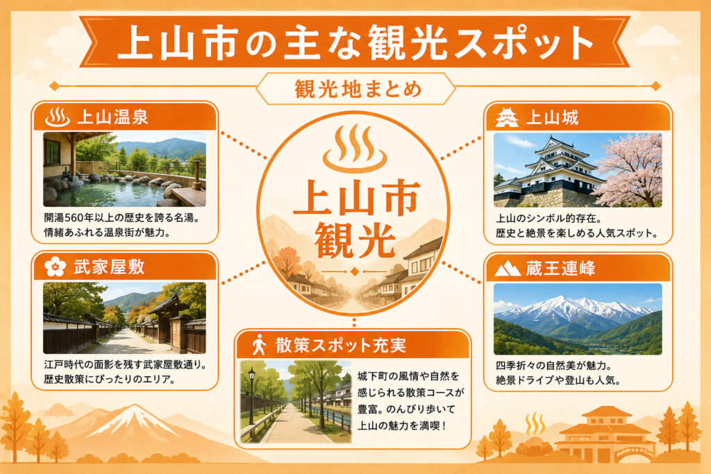 上山市の主な観光スポット