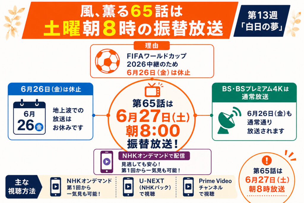 6月26日（金）が休止の理由はFIFAワールドカップ2026中継