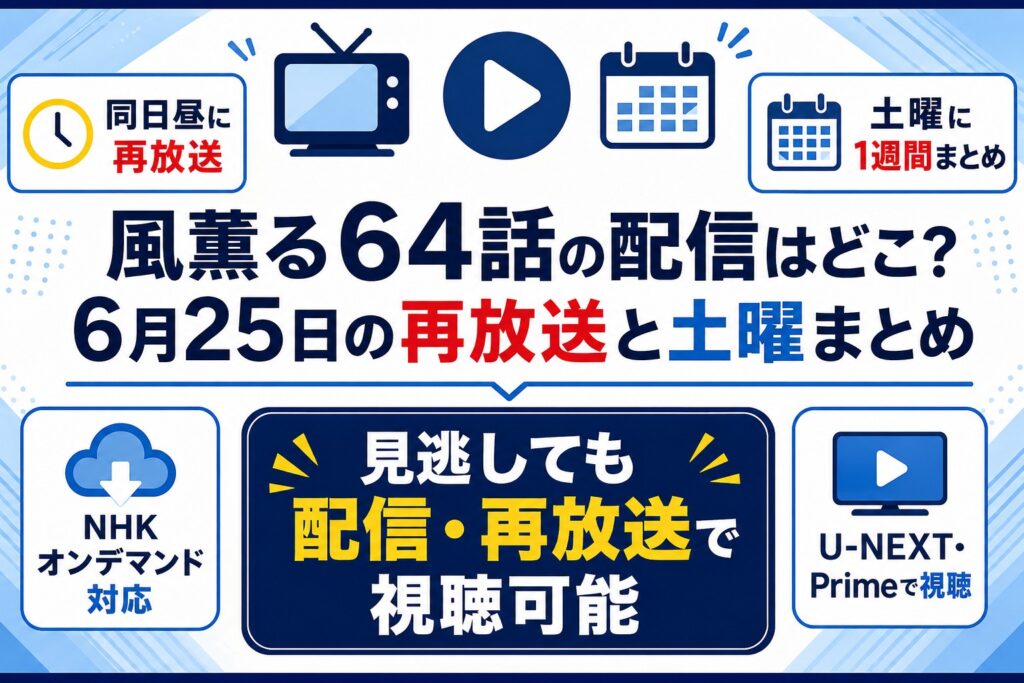 風薫る64話の配信はどこ？6月25日の再放送と土曜まとめ
