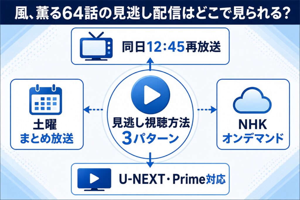 風、薫る64話の見逃し配信はどこで見られる？