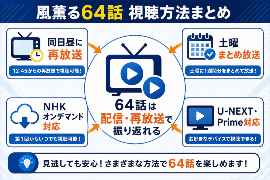 まとめ｜風、薫る64話は配信と再放送で振り返れる