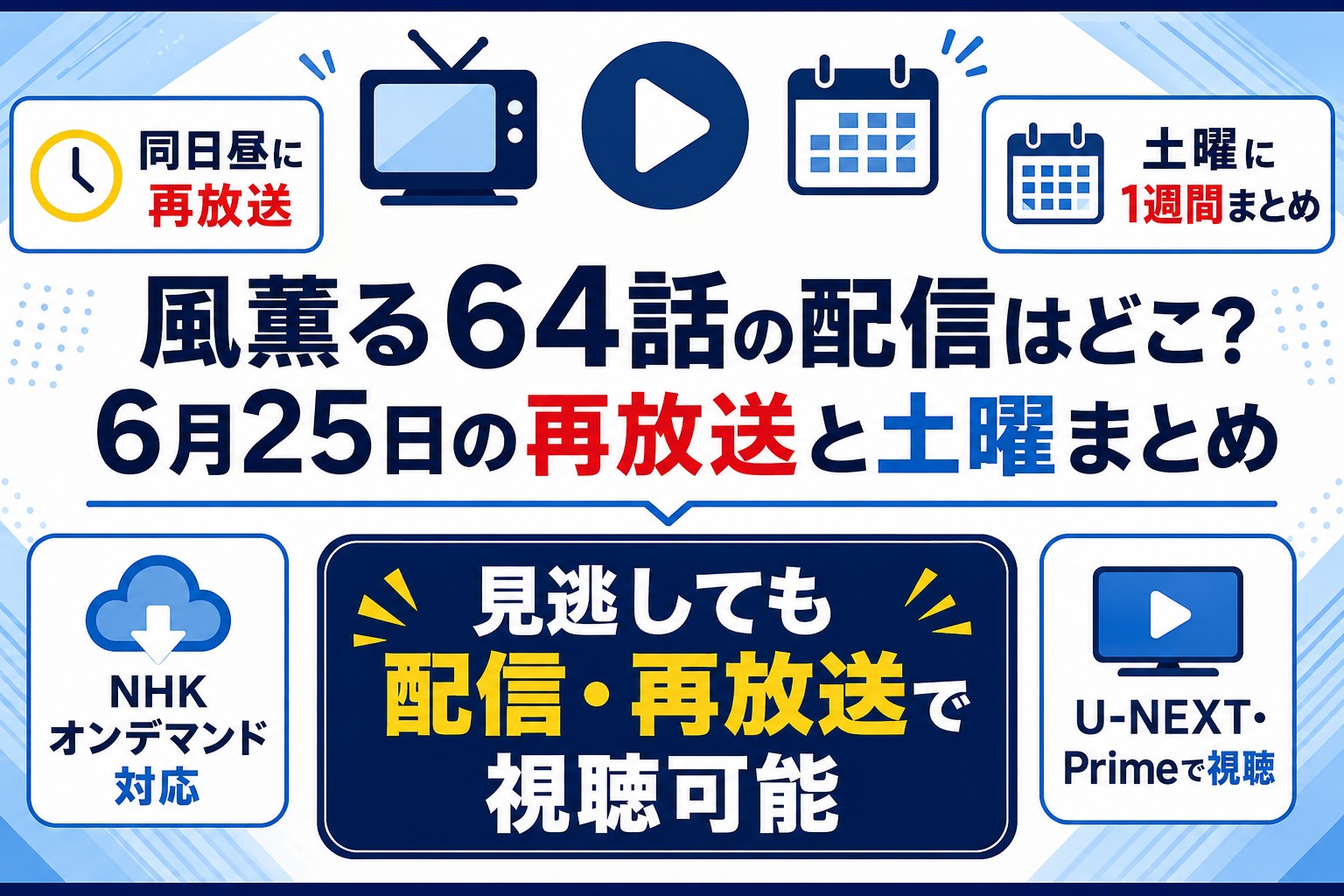風薫る64話の配信はどこ？6月25日の再放送と土曜まとめ