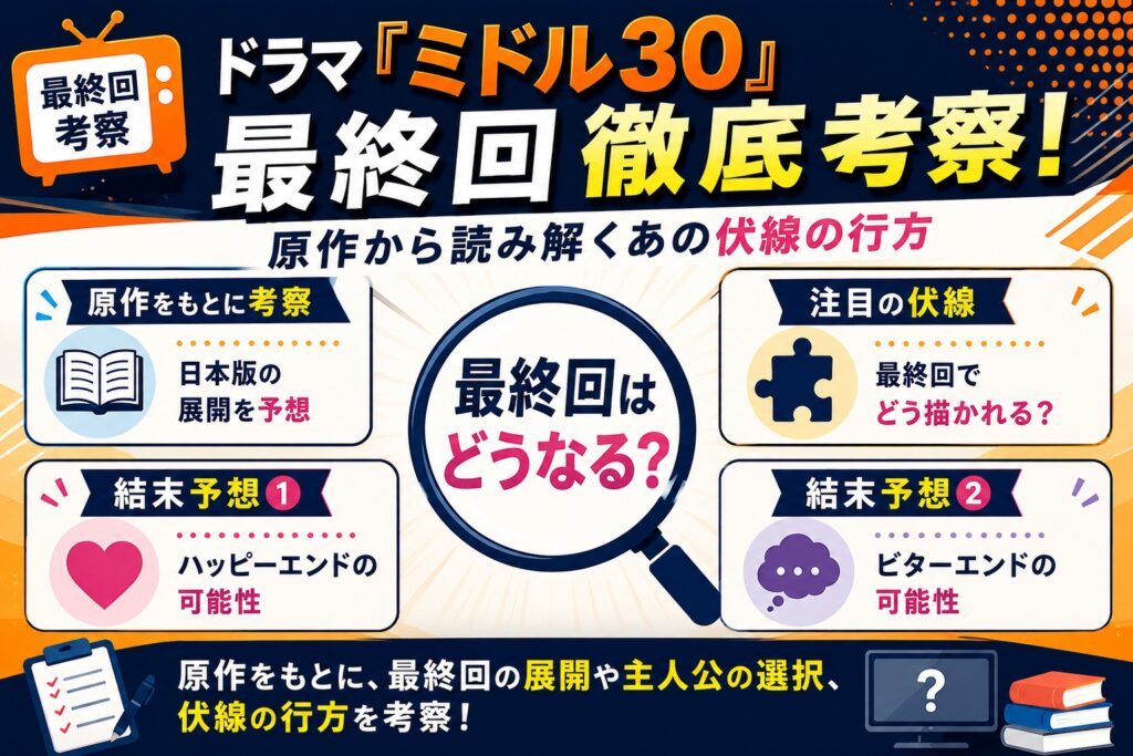 ドラマ『ミドル30』最終回徹底考察！原作から読み解くあの伏線の行方