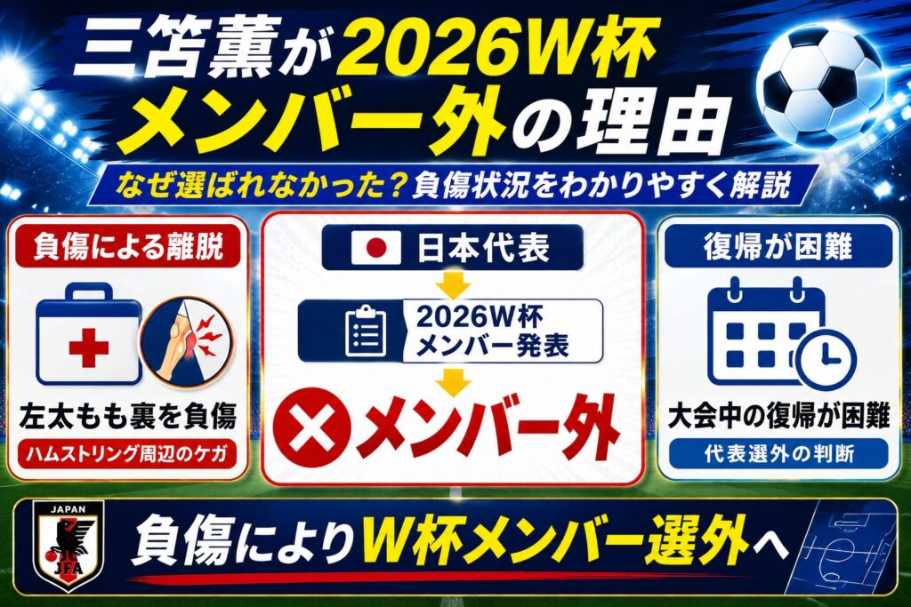 三笘薫が2026W杯メンバー外の理由｜なぜ選ばれなかった？