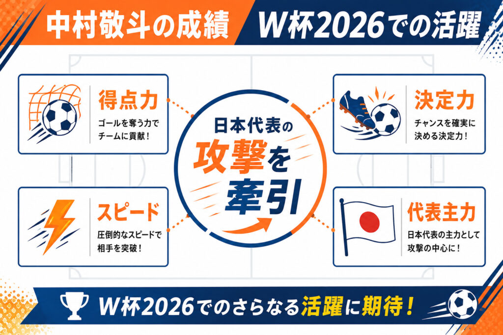 中村敬斗の成績｜W杯2026での活躍