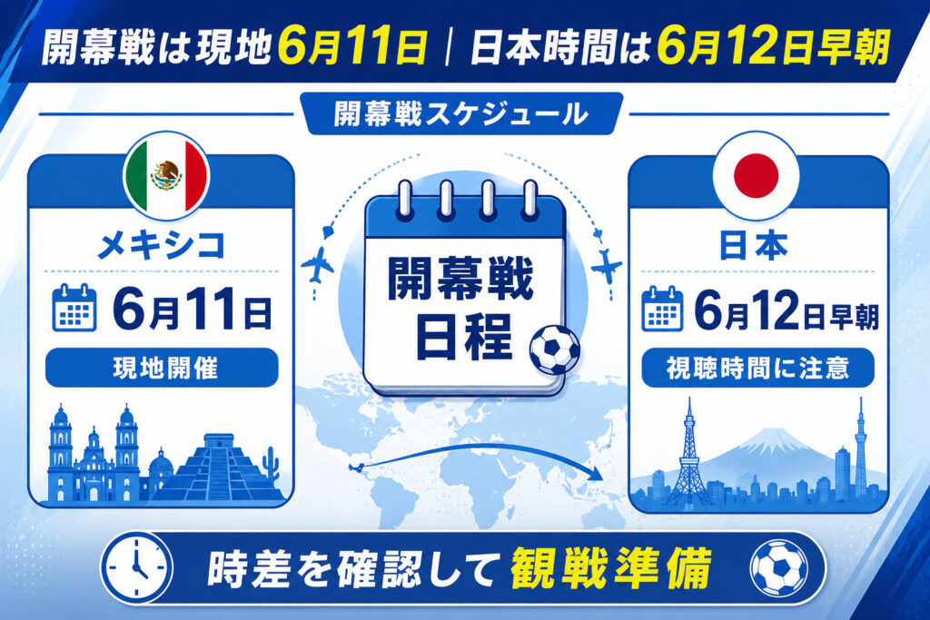 開幕戦は現地6月11日|日本時間は6月12日早朝
