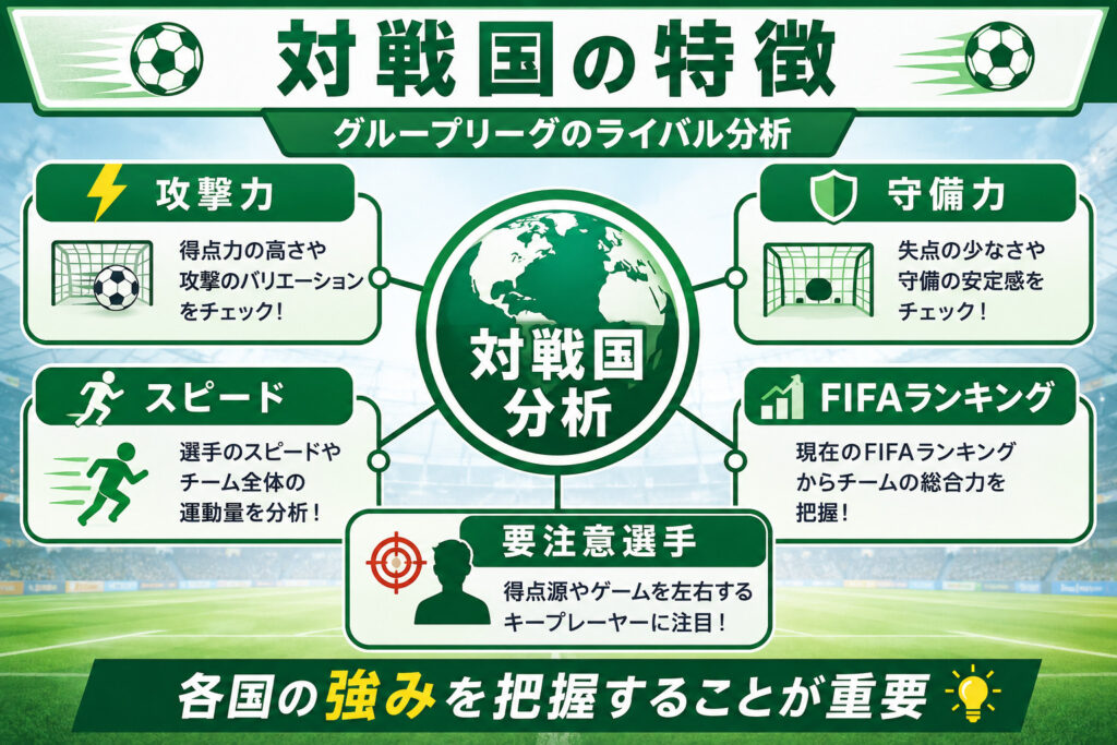 2026W杯日本対戦国の特徴