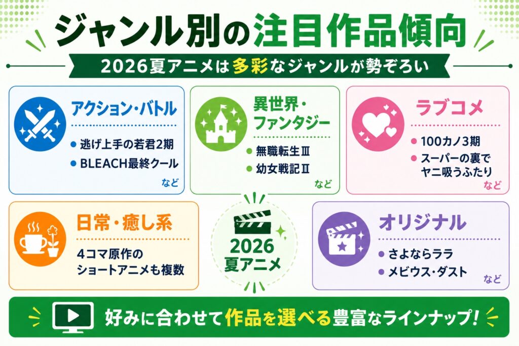 ジャンル別の注目作品傾向