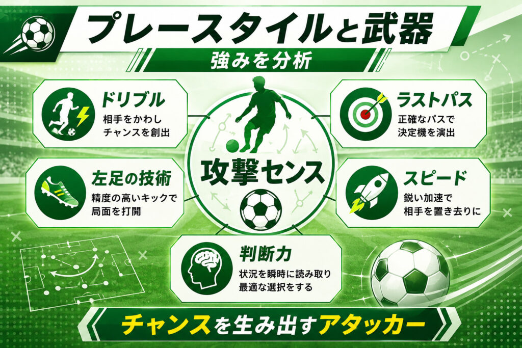 久保建英プレースタイルと武器
