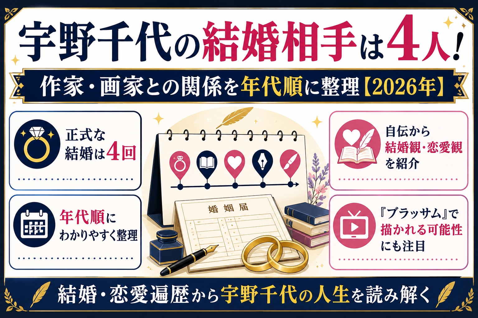 宇野千代の結婚相手は4人！作家・画家との関係を年代順に整理【2026年】