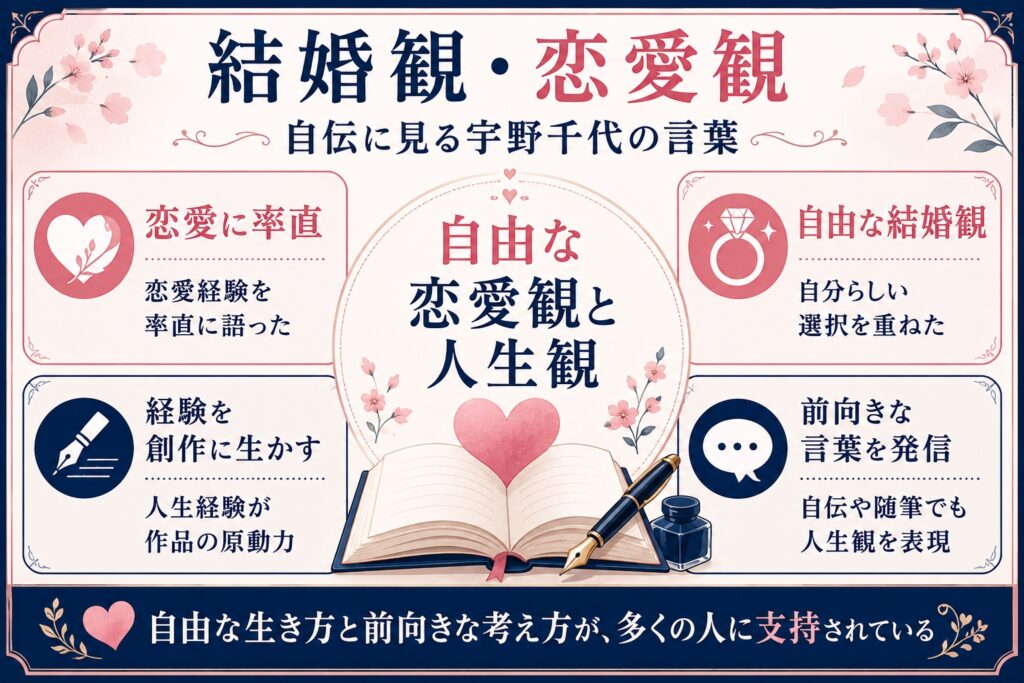 結婚観・恋愛観：自伝に見る宇野千代の言葉
