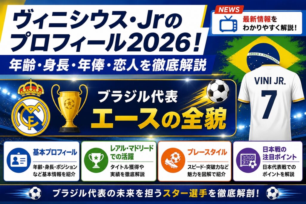 ヴィニシウス・Jrのプロフィール2026！年齢・身長・年俸・恋人を徹底解説