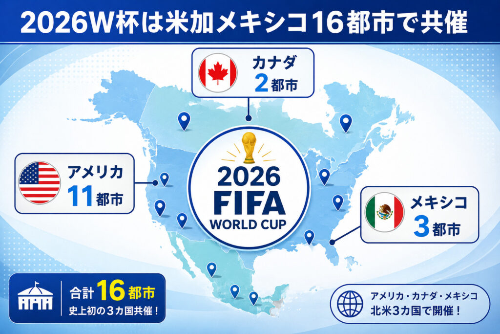 2026W杯は米加メキシコ16都市で共催