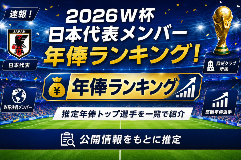 2026W杯日本代表メンバー年棒ランキング