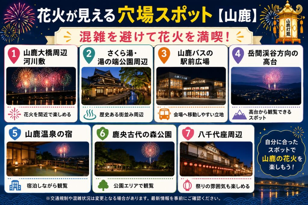 花火が見える穴場スポット【山鹿】