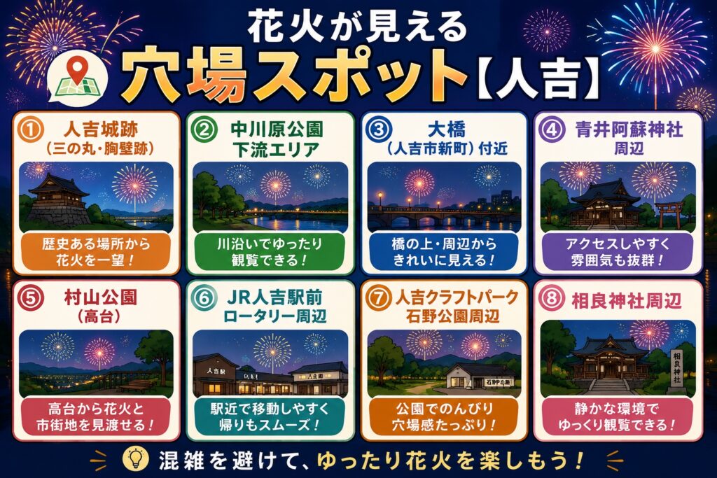 花火が見える穴場スポット【人吉】