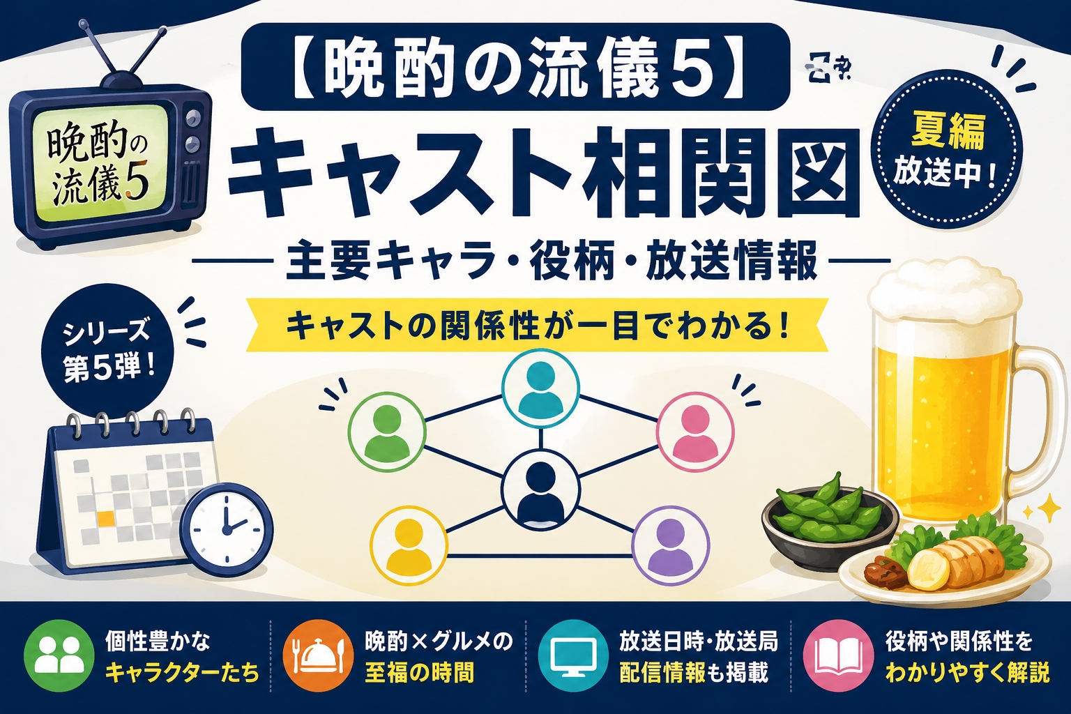 【晩酌の流儀5】夏編のキャスト相関図|主要キャラと役柄・放送情報まとめ