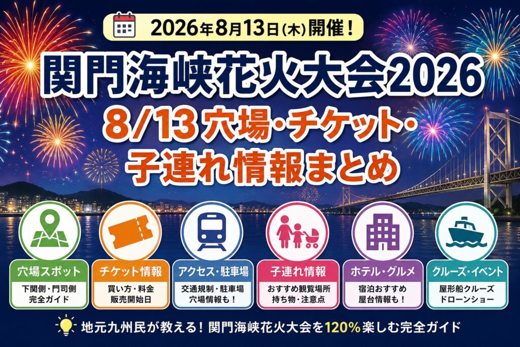 関門海峡花火大会2026｜8/13穴場・チケット・子連れ情報まとめ