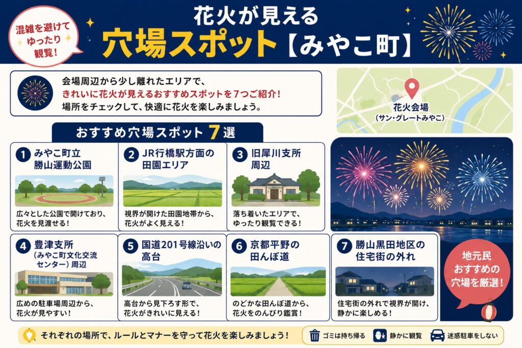 花火が見える穴場スポット【みやこ町】