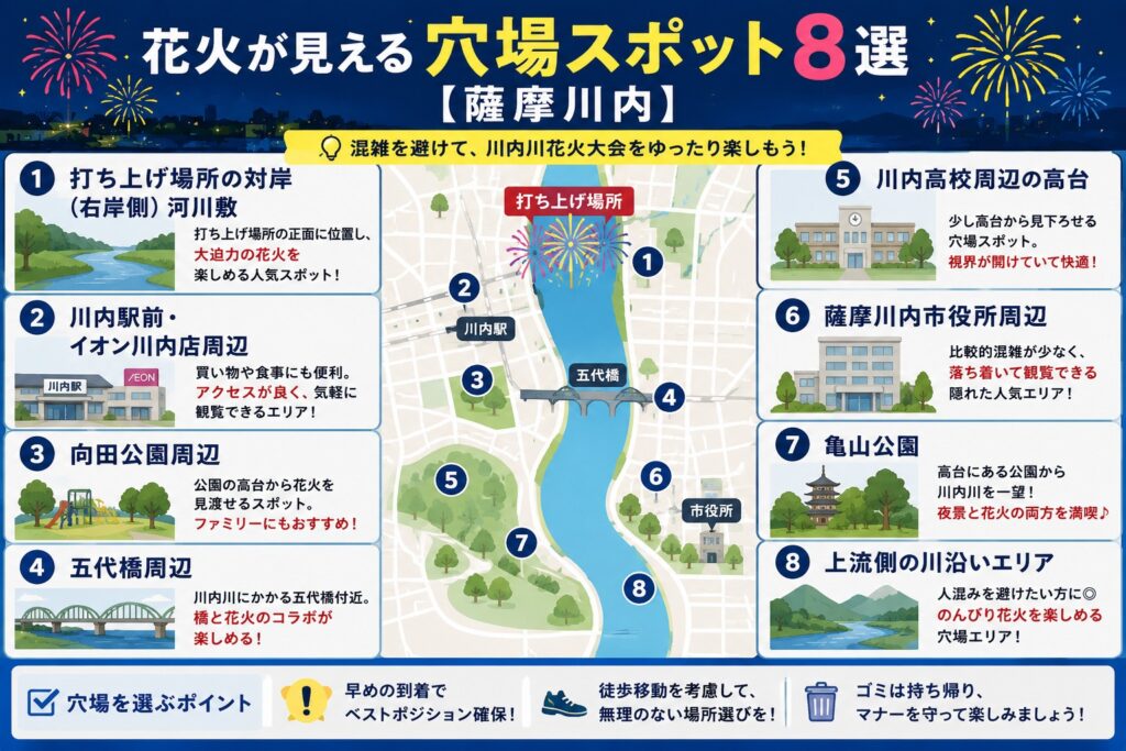 花火が見える穴場スポット8選【薩摩川内】