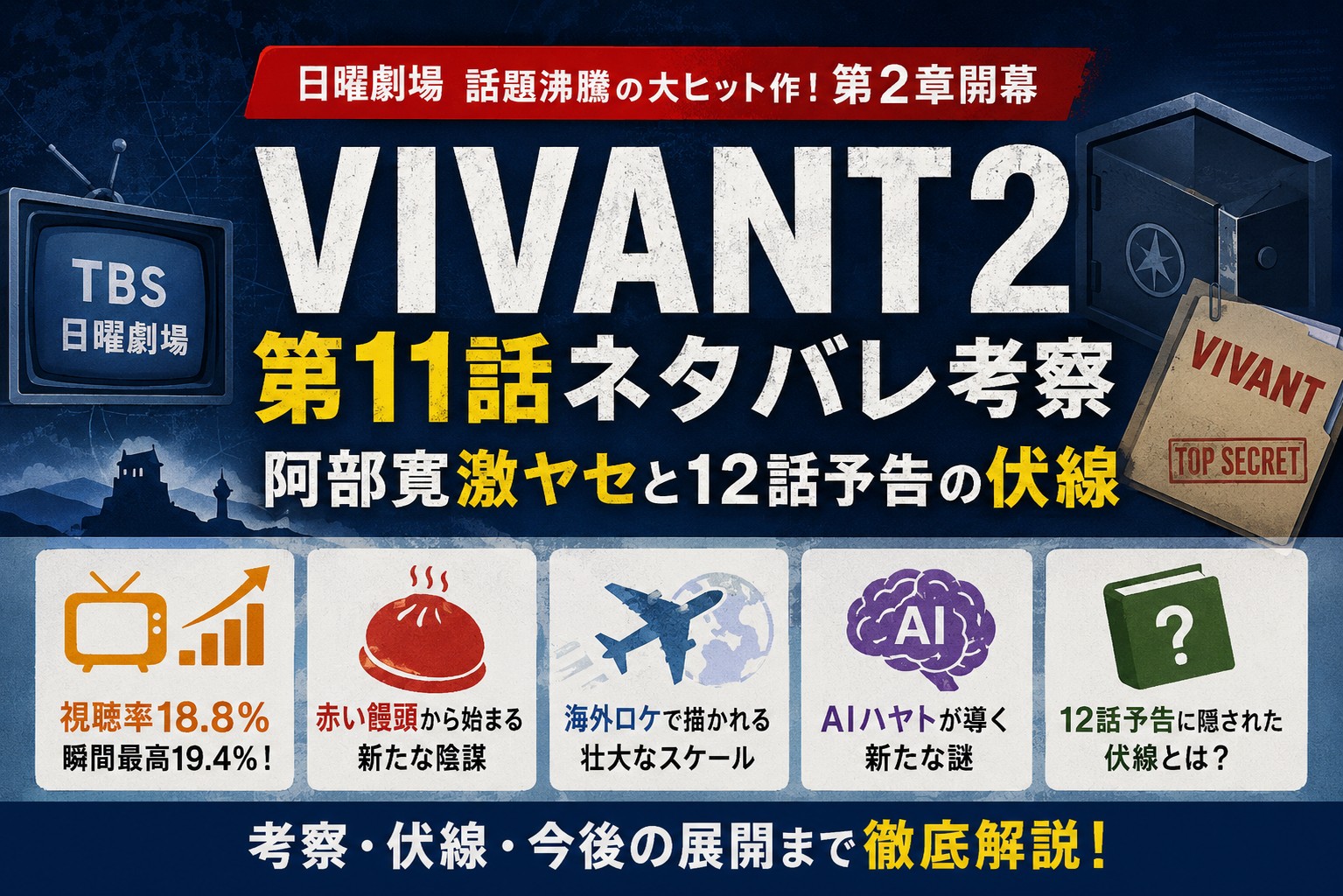 VIVANT2第11話ネタバレ考察｜阿部寛激ヤセと12話予告の伏線