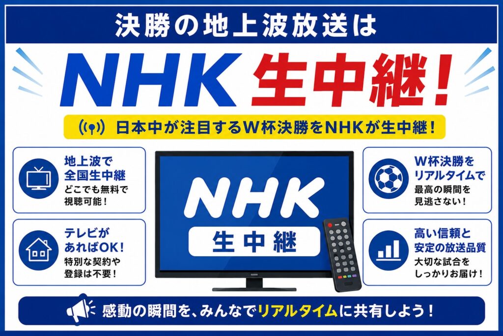 決勝の地上波放送はNHK生中継！