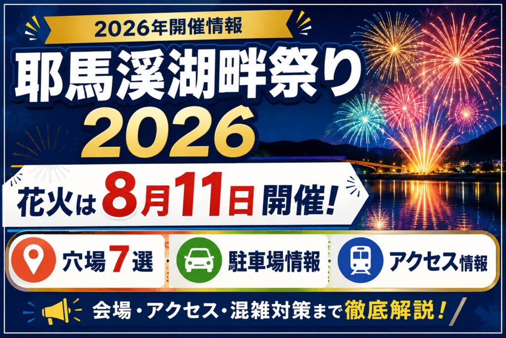 耶馬溪湖畔祭り2026の花火は8月11日！穴場7選と駐車場・アクセス