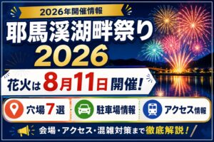 耶馬溪湖畔祭り2026の花火は8月11日！穴場7選と駐車場・アクセス
