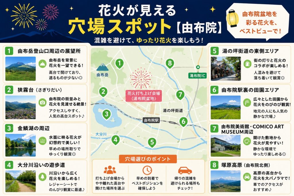 花火が見える穴場スポット【由布院】