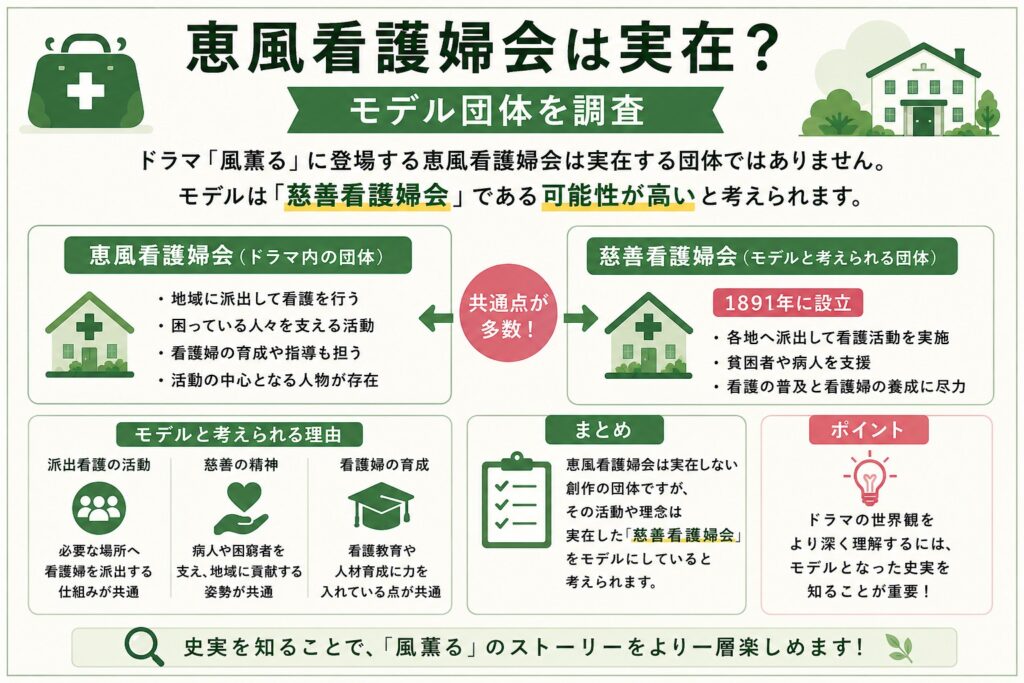 恵風看護婦会は実在？モデル団体を調査